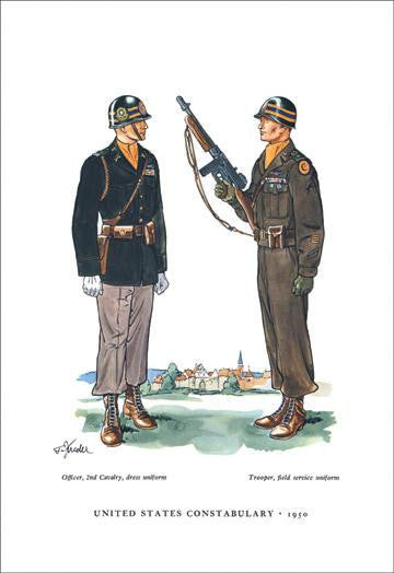 United States Constabulary  1950 12x18 Giclee on canvas