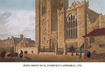 West Front of St. Patrick&#39;s Cathedral  1793 12x18 Giclee on canvas