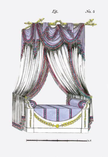 French Empire Bed No. 5 12x18 Giclee on canvas