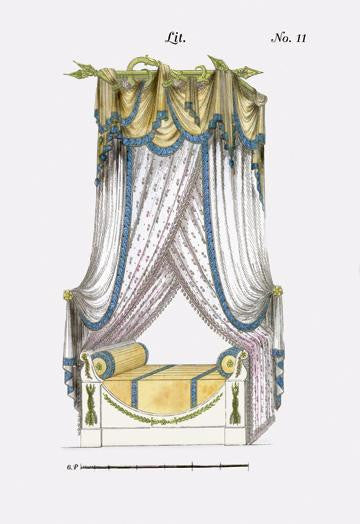 French Empire Bed No. 11 12x18 Giclee on canvas