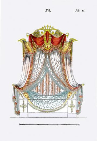 French Empire Bed No. 15 12x18 Giclee on canvas