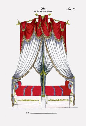 French Empire Bed No. 17 12x18 Giclee on canvas