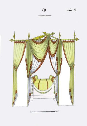 French Empire Bed No. 19 12x18 Giclee on canvas