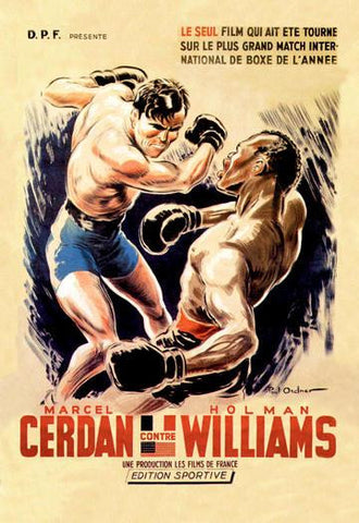 Cerdan vs. Williams 12x18 Giclee on canvas