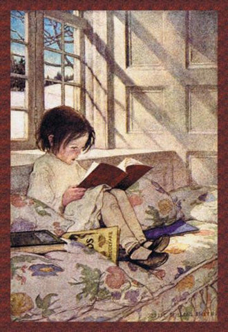 Books in Winter 12x18 Giclee on canvas