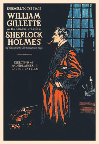 William Gillette as Sherlock Holmes: Farewell to the Stage 12x18 Giclee on canvas