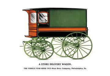 Store Delivery Wagon 12x18 Giclee on canvas