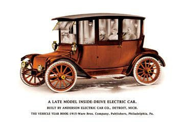 A Late Model Inside-Drive Electric Car 12x18 Giclee on canvas