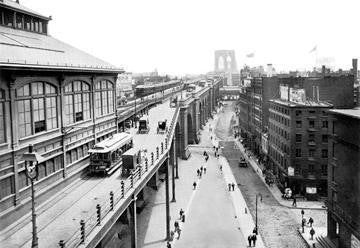 Brooklyn Bridge Approach from Manhattan 12x18 Giclee on canvas