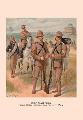 Khaki Field Uniform for Enlisted Men 12x18 Giclee on canvas