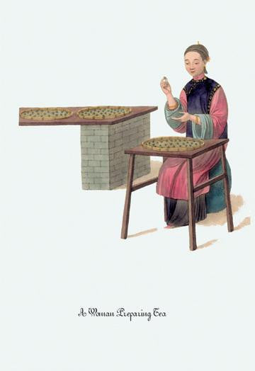 A Woman Preparing Tea 12x18 Giclee on canvas