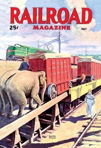 Railroad Magazine: The Circus on the Tracks  1946 12x18 Giclee on canvas