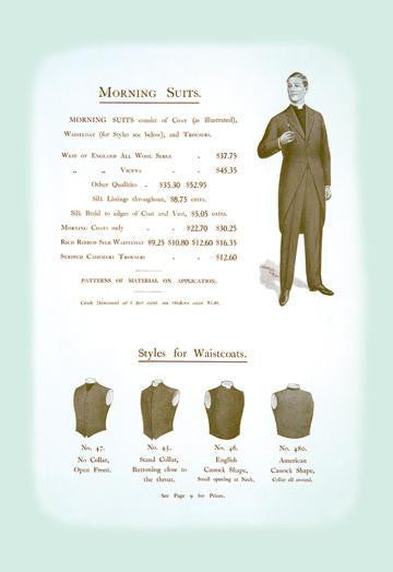 Morning Suits-Waistcoats 12x18 Giclee on canvas