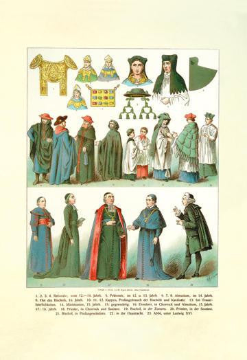 Clergy  Parisioners  Headwear 12x18 Giclee on canvas