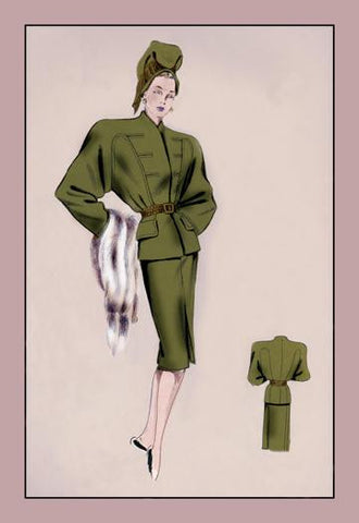 Dress Suit With Dolman Sleeve 12x18 Giclee on canvas