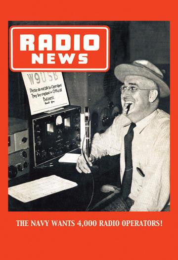 Radio News: The Navy Wants 4 000 Radio Operators! 12x18 Giclee on canvas