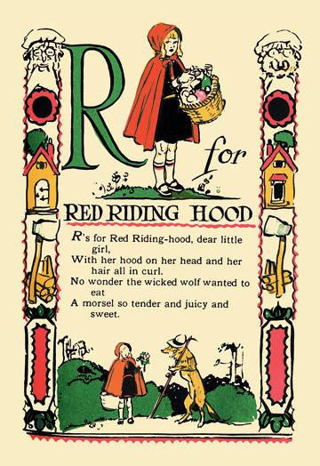 R for Red Riding Hood 12x18 Giclee on canvas