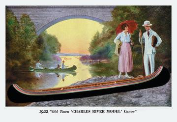 Charles River Model&#39; Canoe 12x18 Giclee on canvas