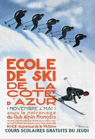 Ecole de Ski 12x18 Giclee on canvas