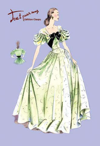 Pleated Lime Gown 12x18 Giclee on canvas