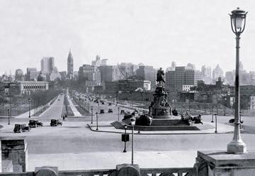 View of Philadelphia From Art Museum Steps 12x18 Giclee on canvas