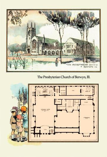 The Presbyterian Church of Berwyn  Ill. 12x18 Giclee on canvas