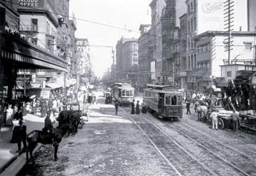 Historic Philadelphia Trolleys 12x18 Giclee on canvas