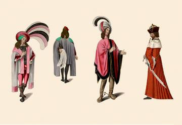 Flamboyant Medieval Costumes 12x18 Giclee on canvas