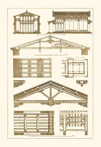 Internal Decoration of Roof 12x18 Giclee on canvas