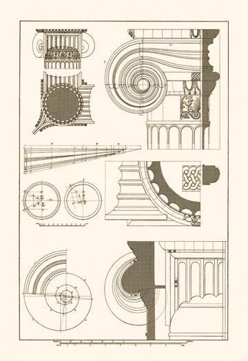 Capitals of the Erechtheum 12x18 Giclee on canvas