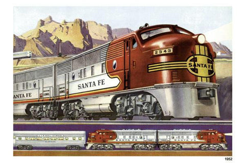 Santa Fe Locomotive 12x18 Giclee on canvas