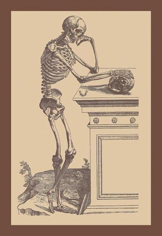 Leaning Skeleton 12x18 Giclee on canvas