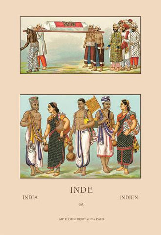 Colorful Costumes of India 12x18 Giclee on canvas