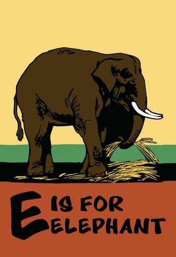 E is for Elephant 12x18 Giclee on canvas