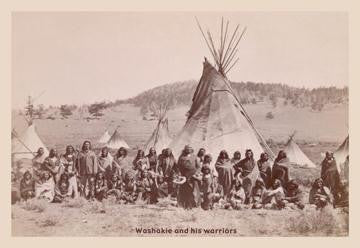 Washakle and His Warriors 12x18 Giclee on canvas