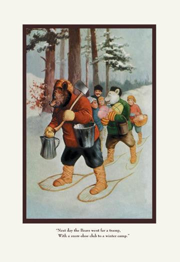 Teddy Roosevelt&#39;s Bears: The Snow-Shoe Club 12x18 Giclee on canvas