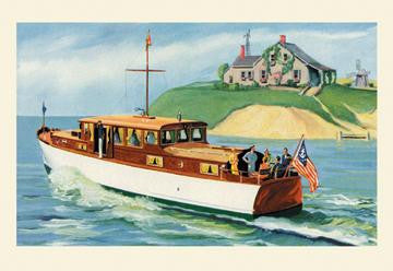 Mathews 46&#39; Enclosed Bridge Deck Cruiser 12x18 Giclee on canvas