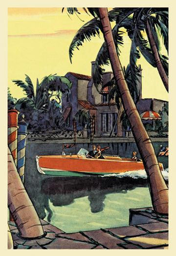 28 ft. Speedster (Dodge Boats) 12x18 Giclee on canvas