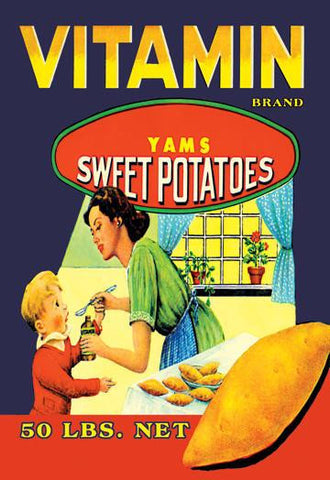 Vitamin Brand Yams 12x18 Giclee on canvas