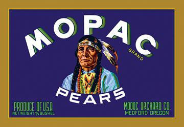 Mopac Brand Pears 12x18 Giclee on canvas