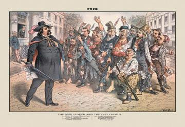 Puck Magazine: The New Leader and the Old Chorus 12x18 Giclee on canvas