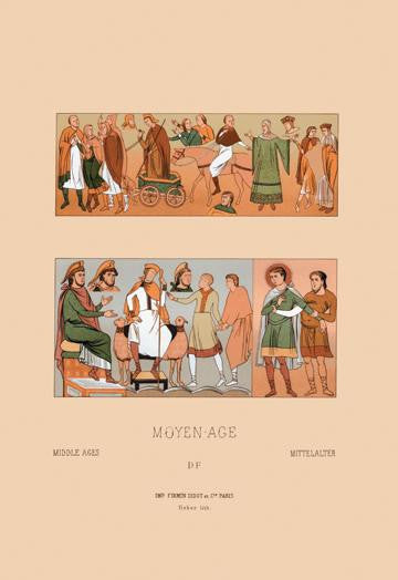 A Variety of Medieval Fashions 12x18 Giclee on canvas