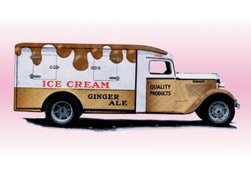 Ice Cream Truck 12x18 Giclee on canvas