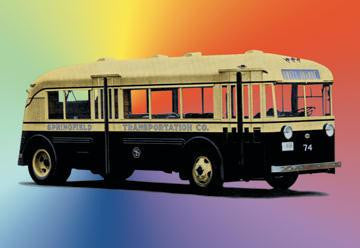 Springfield Transportation Company Bus 12x18 Giclee on canvas