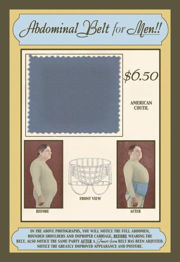 Abdominal Belt for Men!! 12x18 Giclee on canvas