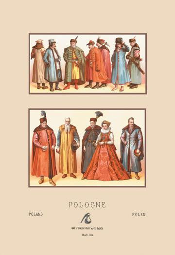 Sixteenth Century Fashions of the Polish Nobility #1 12x18 Giclee on canvas