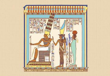 The Great Triad of Thebes - Amen  Mut  and Khonsu 12x18 Giclee on canvas