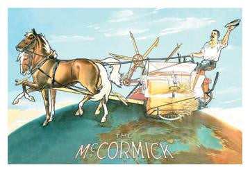 The McCormick Grain Binder on Top of the World 12x18 Giclee on canvas