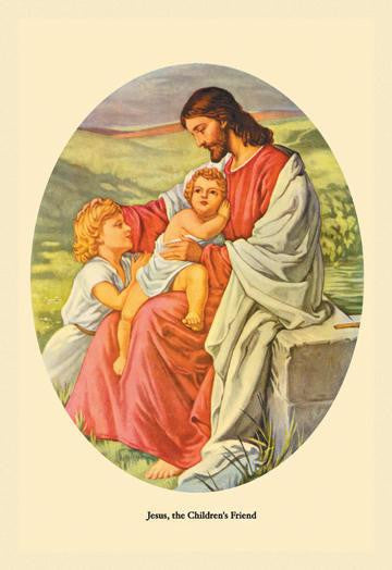 Jesus  the Children&#39;s Friend 12x18 Giclee on canvas