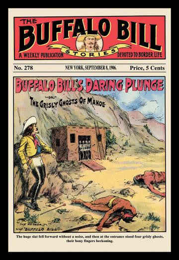 The Buffalo Bill Stories: Buffalo Bill&#39;s Daring Plunge 12x18 Giclee on canvas